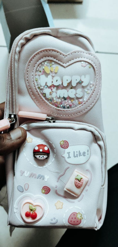 3 Compartment Cute Pencil Case Aesthetic Pencil Case Zipper