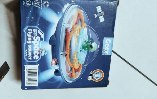 Electric Transparent Gear UFO Space Flying Saucer Toy