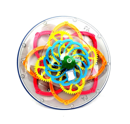 Electric Transparent Gear UFO Space Flying Saucer Toy