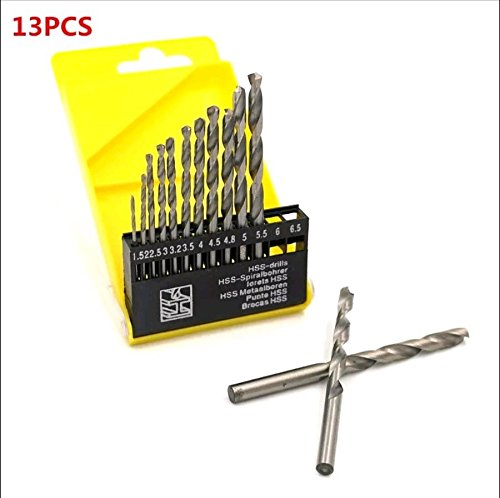 1.5-6.5 mm HSS High-speed Steel Drill Bit Drilling Head Set for Wood (13 Pieces)